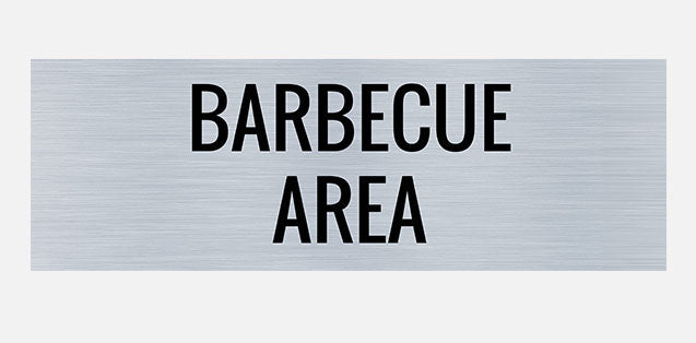 Barbecue area door sign