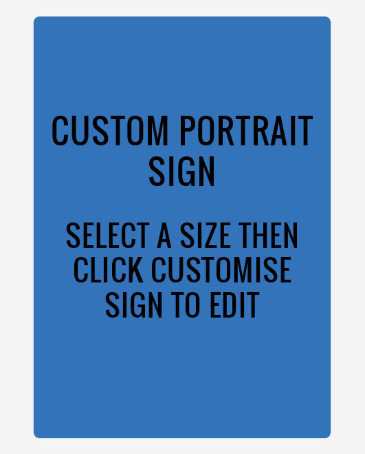 Blue Portrait A-Size Blank Sign