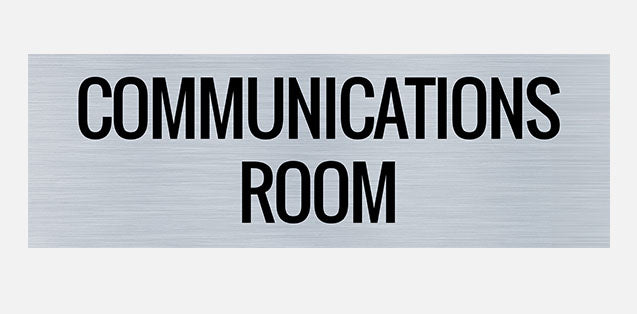 Communications room door sign