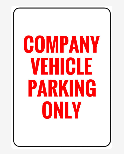 Company Vehicles Only Parking Sign