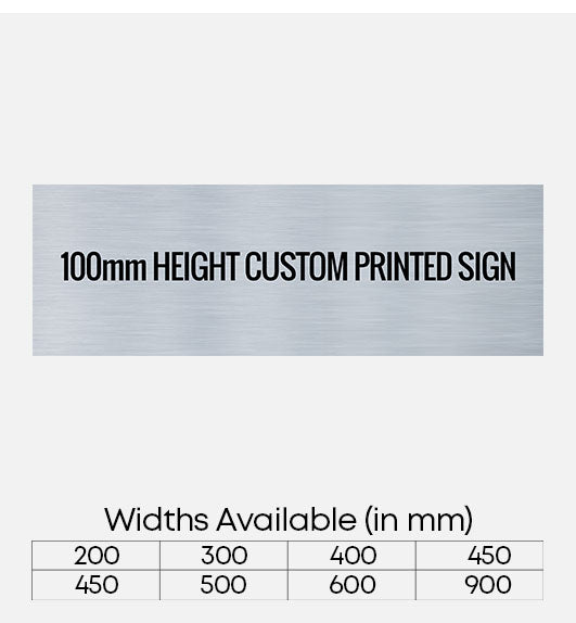 Blank Brushed Aluminium Sign 100mm Height