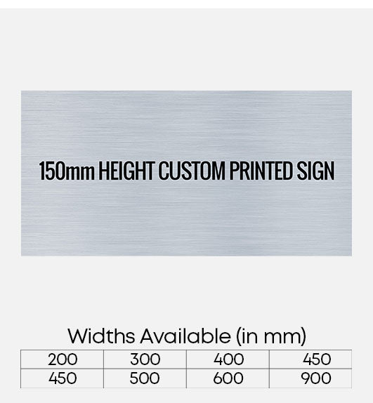 Blank Brushed Aluminium Sign 150mm Height