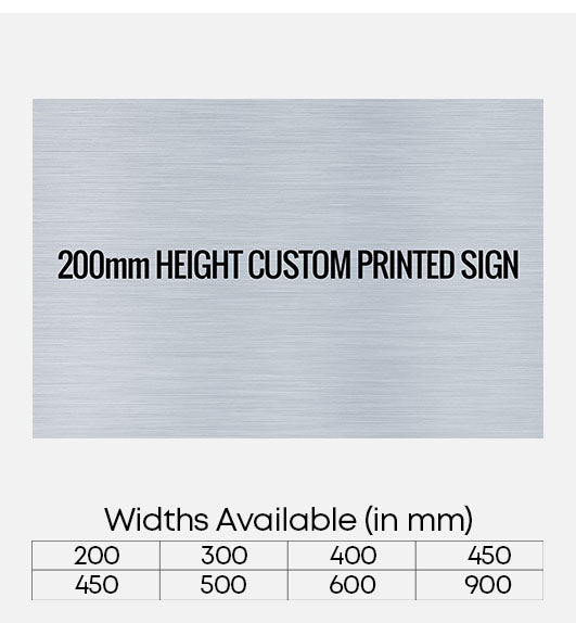 Blank Brushed Aluminium Sign 200mm Height