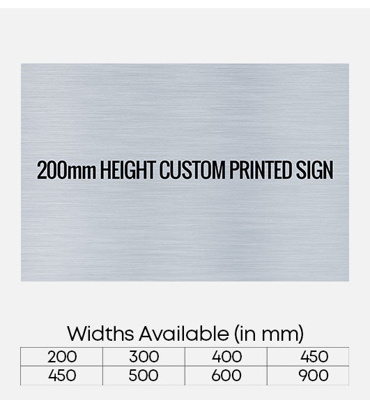 Blank Brushed Aluminium Sign 200mm Height
