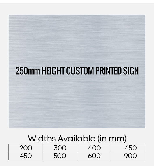 Blank Brushed Aluminium Sign 250mm Height