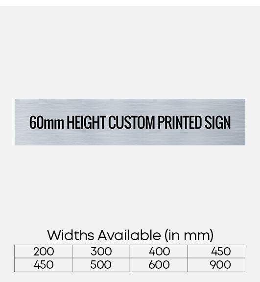 Blank Brushed Aluminium Sign 60mm Height