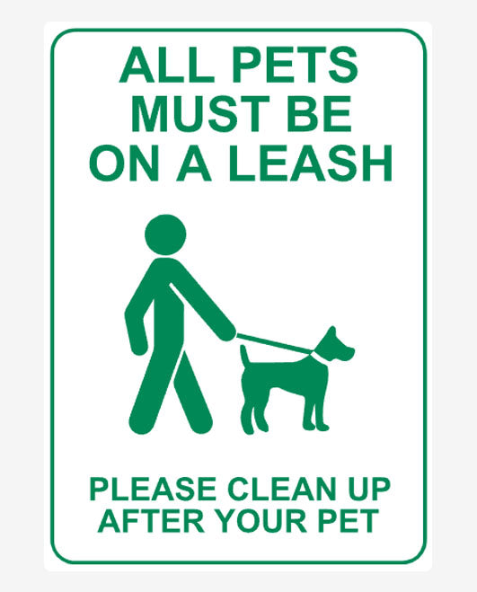 Dog Leash White Sign