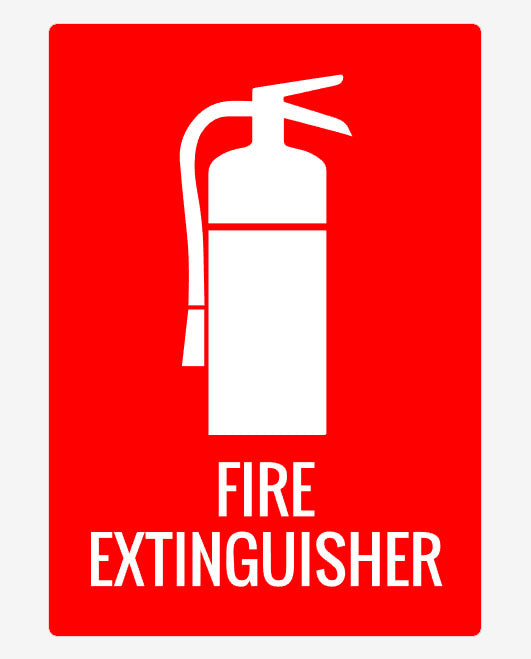 Fire Extinguisher Metal Sign