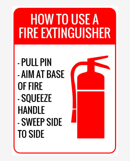 How to Use Fire Extinguisher Metal Sign