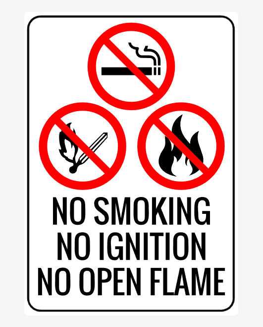 No Smoking No Ignition No Open Flame Metal Signs
