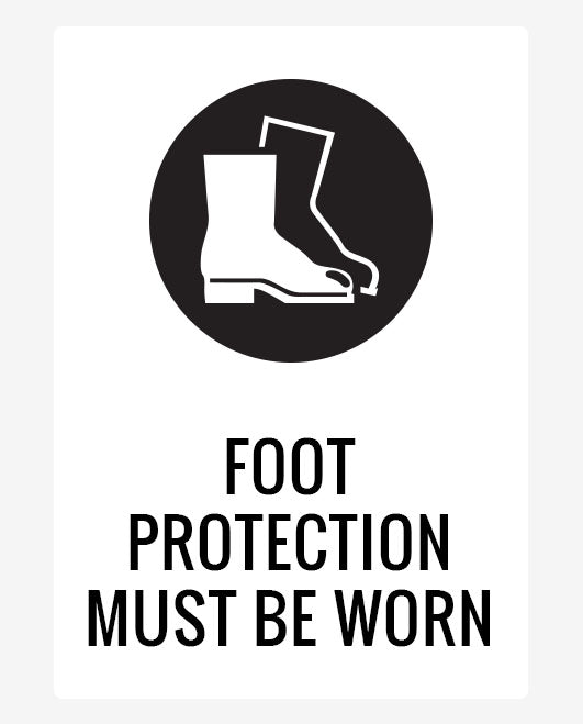 Foot Protection Must Be Worn Metal Signs