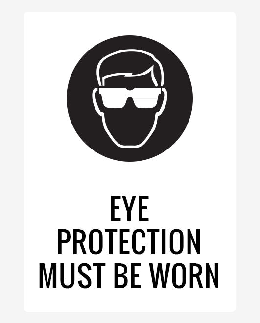 Eye Protection Must Be Worn Metal Signs