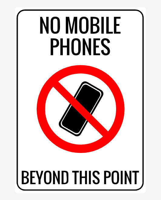 No Mobile Phones Beyond This Point Metal Signs