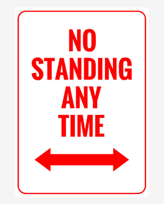 No Standing Parking Sign