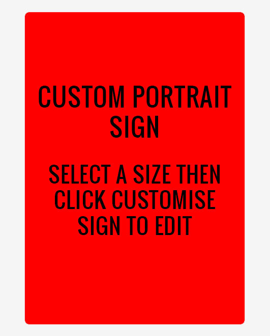 Red Portrait  A-Size Blank Sign