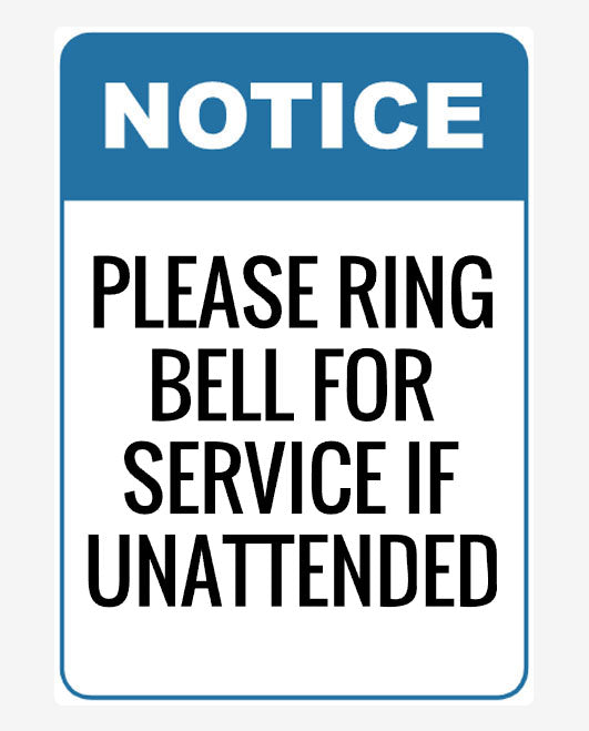 Please Ring Bell Notice Sign