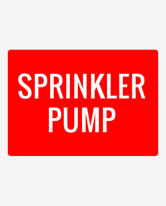Sprinkler Pump Metal Sign
