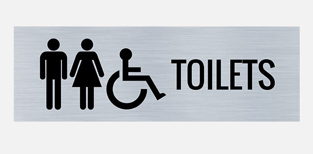Toilets Building Sign