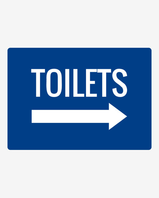 Toilets on the right sign