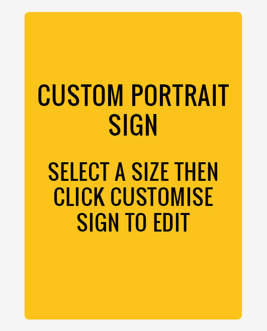 Yellow Portrait A-Size Blank Sign