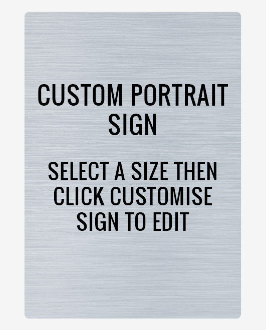 Portrait Screen. Sign Brushed Aluminium Portrait A-Size Blank Sign – Create Signs
