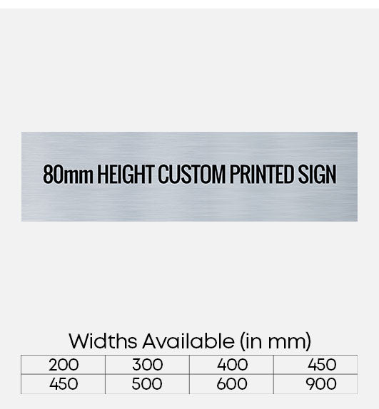 Blank Brushed Aluminium Sign 80mm Height
