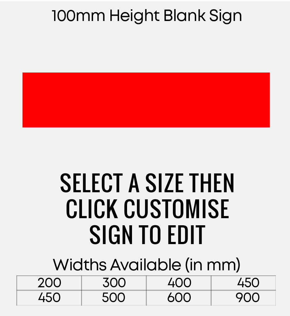 Blank Red Sign 100mm Height – Create Signs