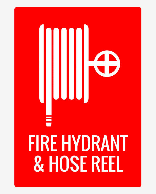 Fire Hydrant and Hose Reel Metal Sign