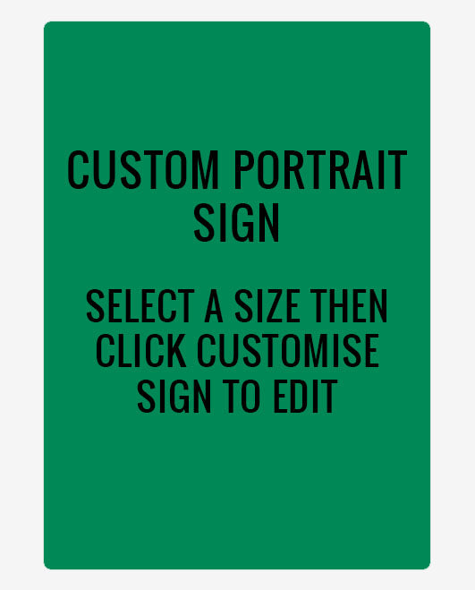 Green Portrait A-Size Blank Sign