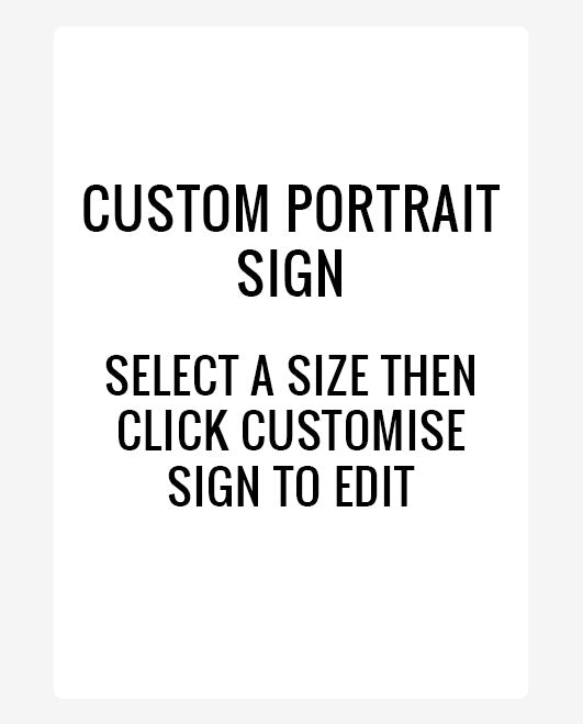 White Portrait A-Size Blank Sign