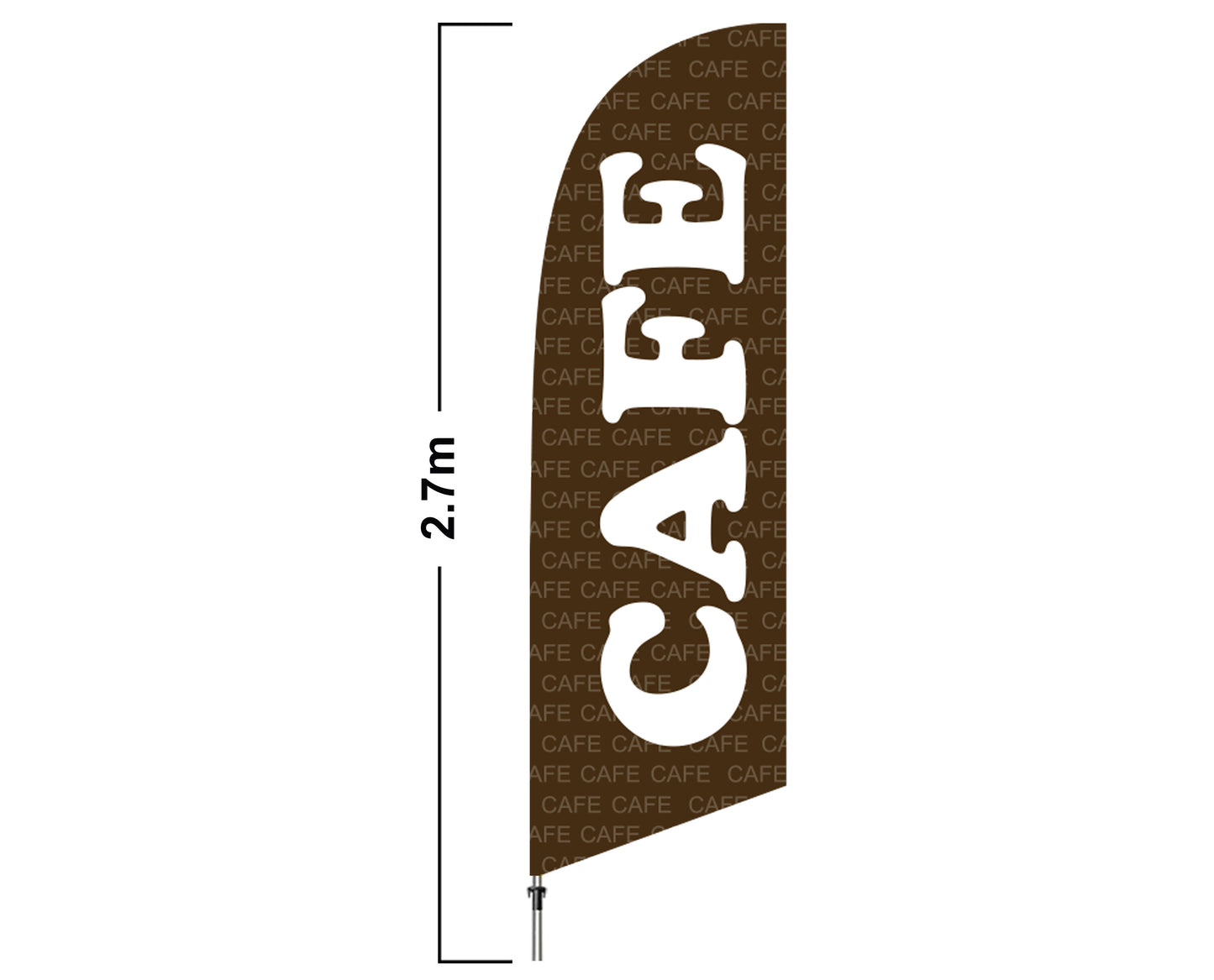 Cafe 2.7 Meter Feather Flag Double Sided