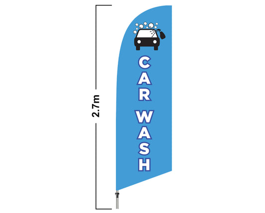 Car Wash 2.7 Meter Feather Flag Double Sided