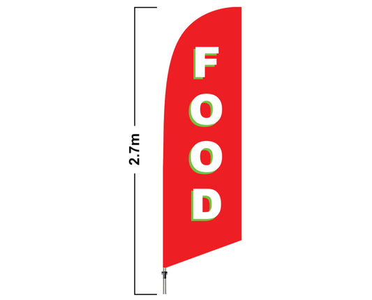 Food 2.7 Meter Feather Flag Double Sided