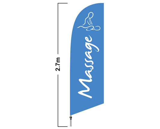 Massage 2.7 Meter Feather Flag Double Sided
