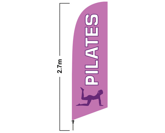 Pilates 2.7 Meter Feather Flag Double Sided