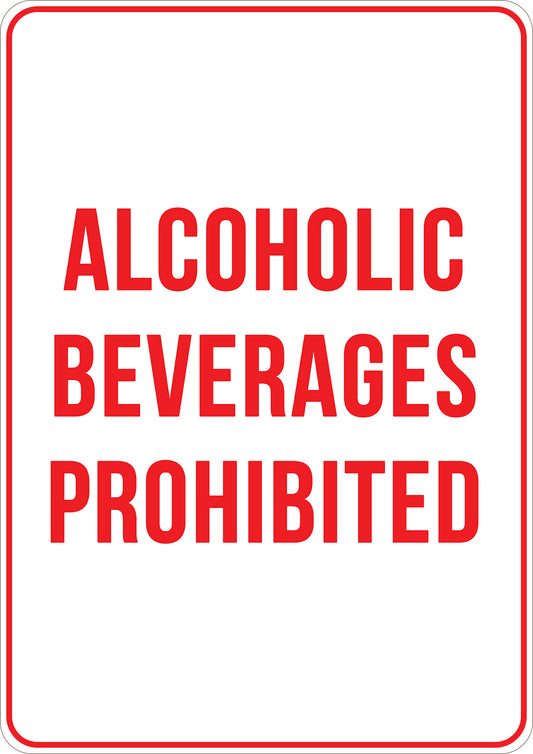 Alcoholic Beverages Prohibited Printed Sign