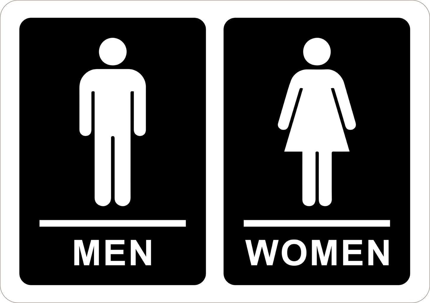 Men Women Toilet Printed Sign