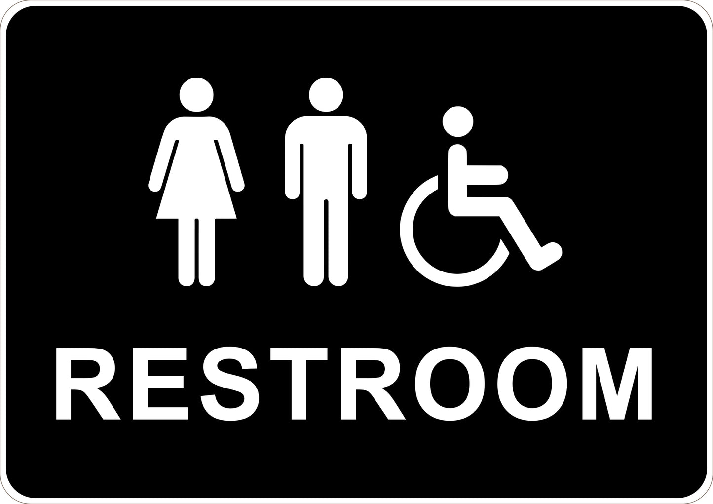 Restroom Men Women Handicap Printed Sign