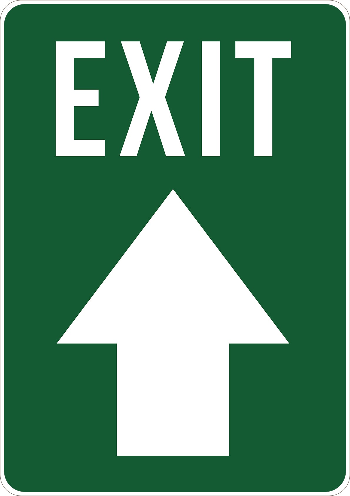 Exit with Arrow Printed Sign
