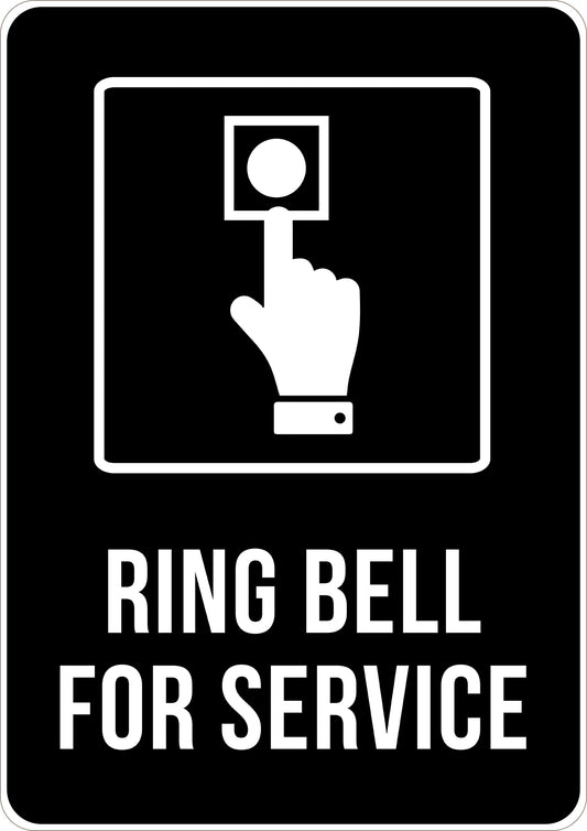 Ring Bell For Service Printed Sign