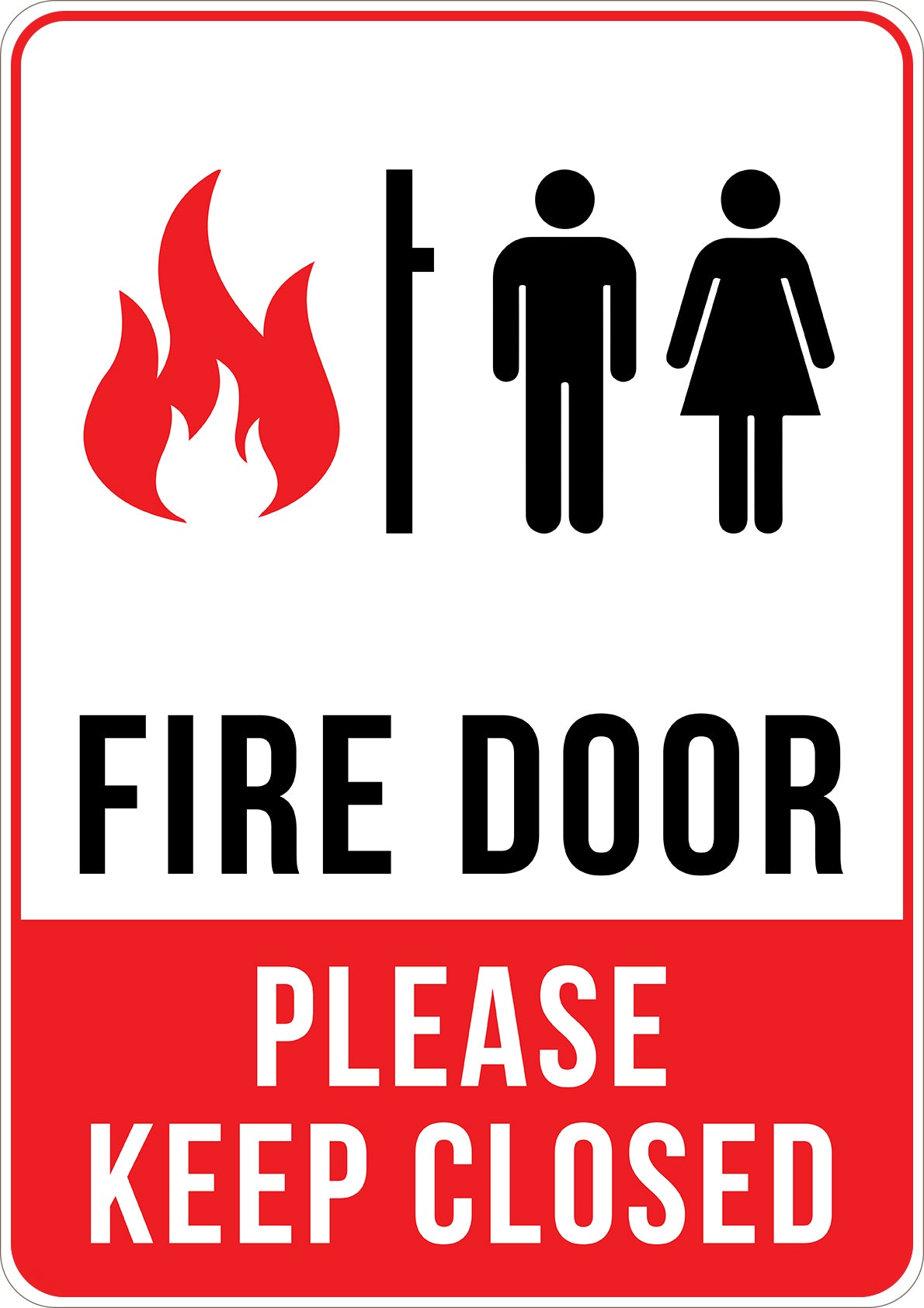 Fire Door Keep Closed Printed Sign