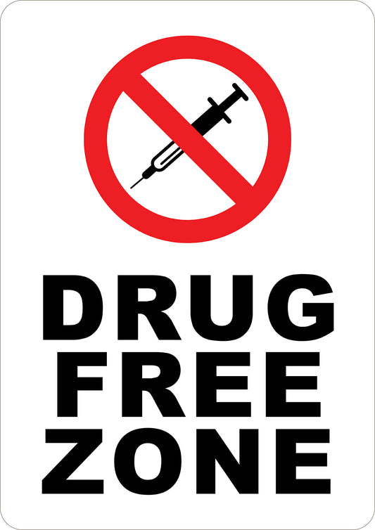 Drug Free Zone Printed Sign