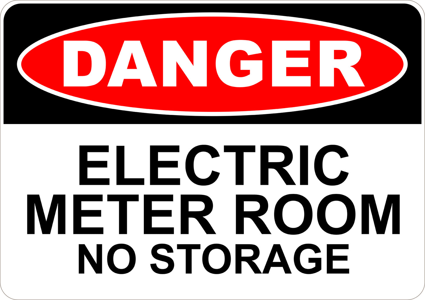 Electric Meter Room No Storage Printed Sign