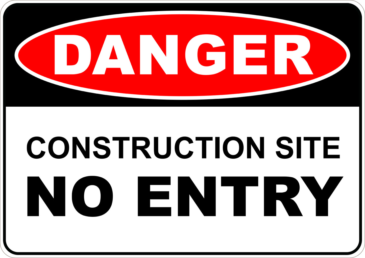 Construction Site No Entry Printed Sign