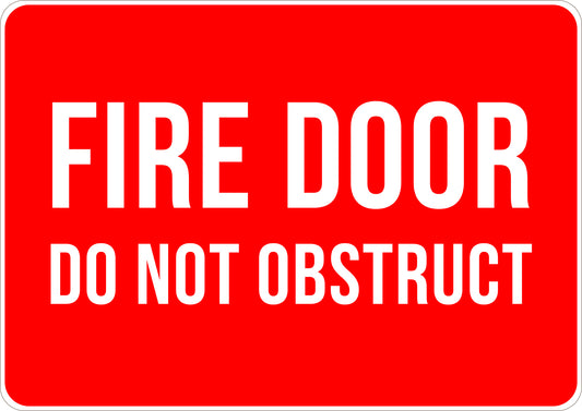 Fire Door Do Not Obstruct Printed Sign
