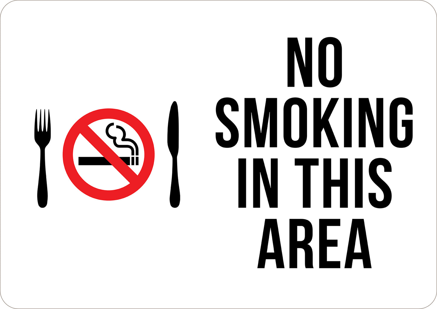 No Smoking In This Area Printed Sign