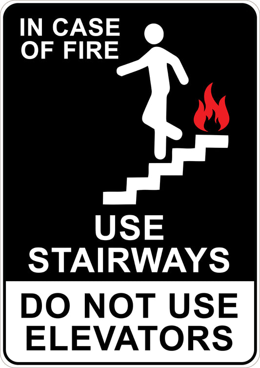 Use Stairways Than Elevators Printed Sign