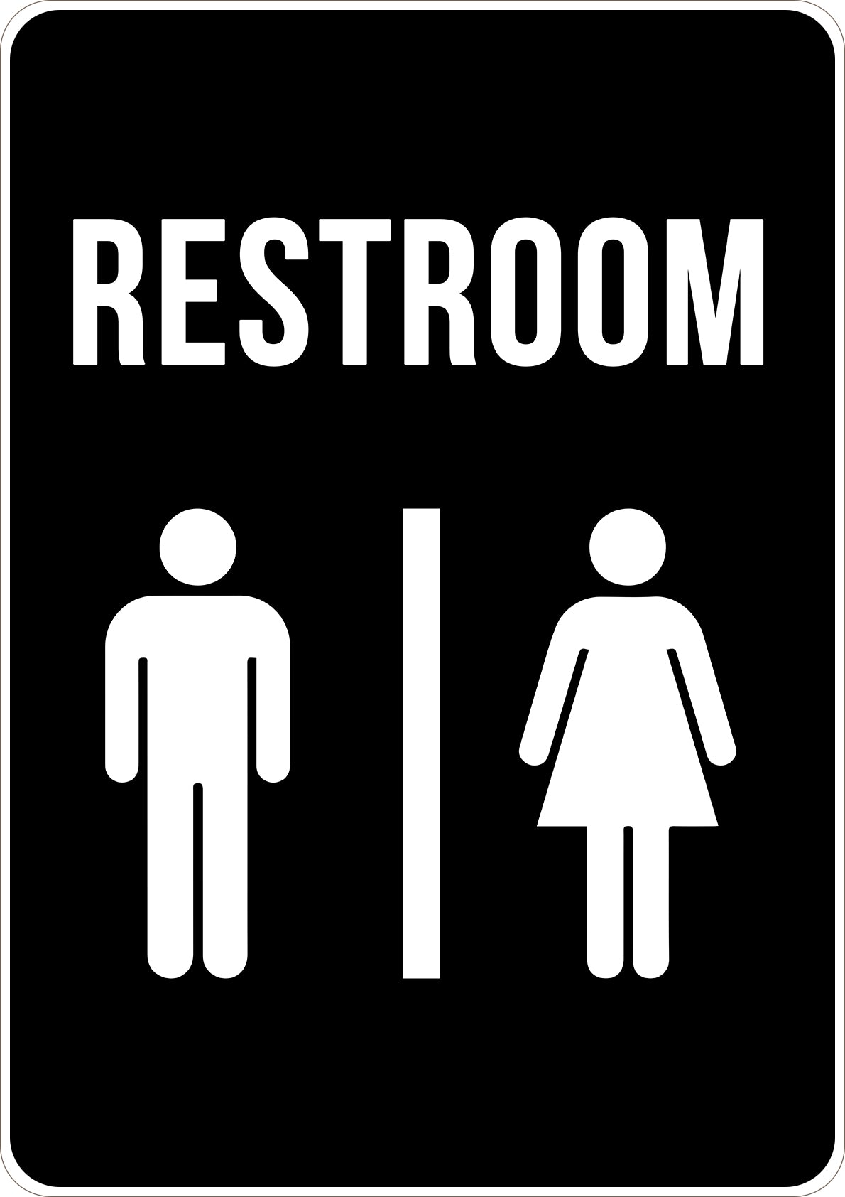 Restrooms Printed Sign