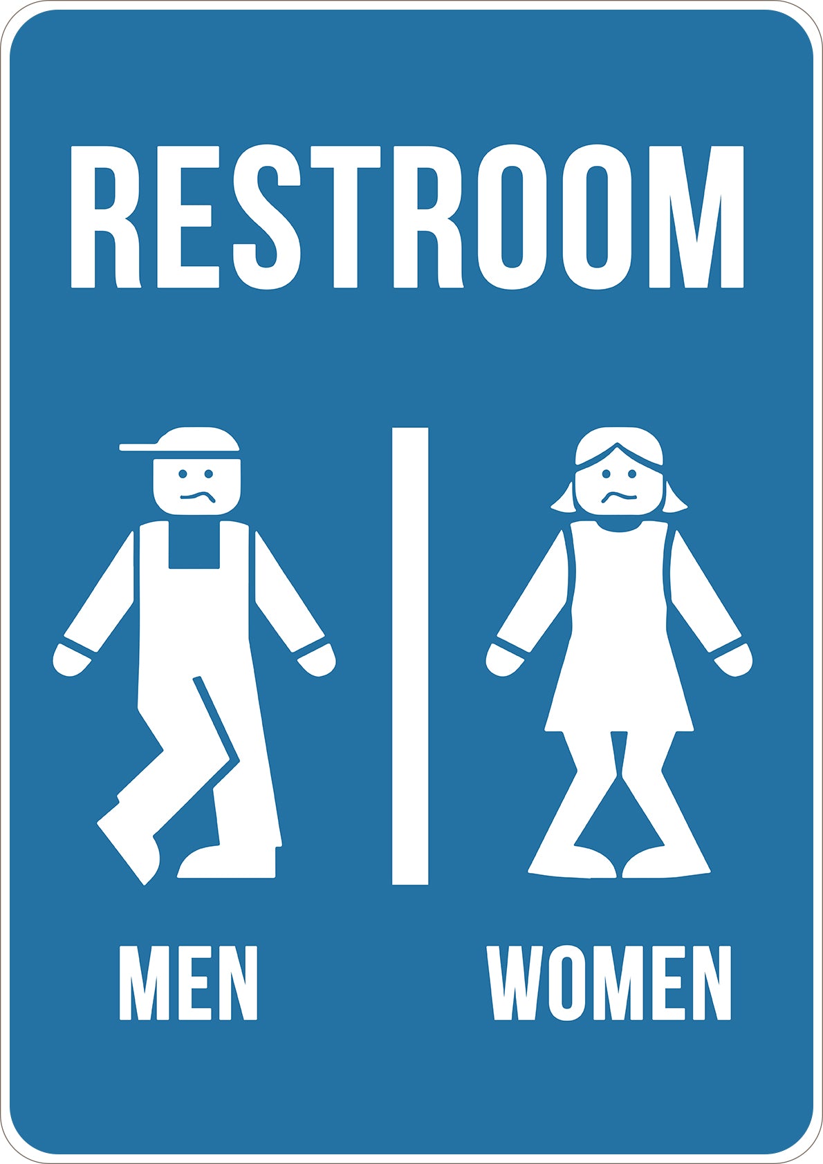 Restroom For Men & Women Printed Sign
