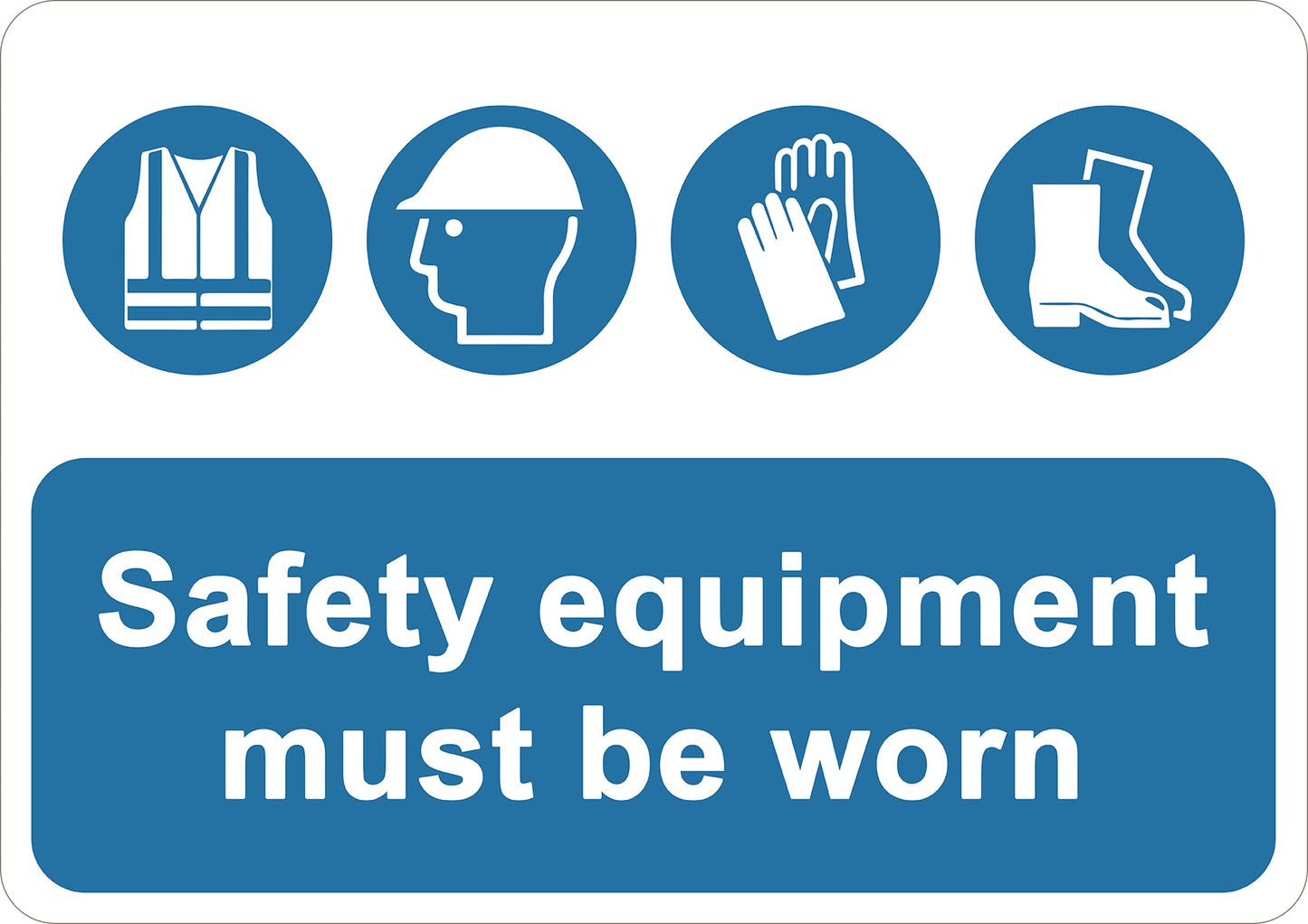 Safety Equipments Must Be Worn Printed Sign